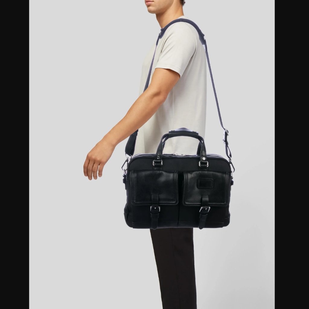 Tumi Genuine Leather Briefcase Messenger Bag